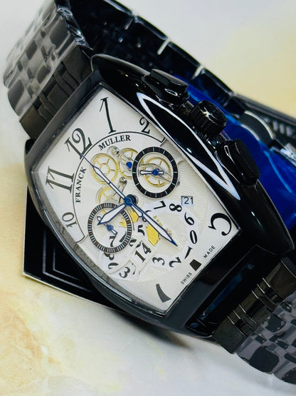 Chain Frank Muller Black White Chronograph Dial Watch