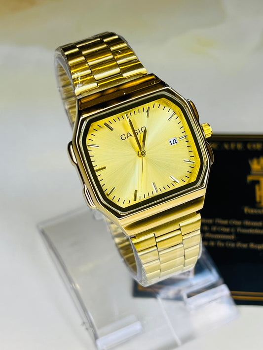 Gold Casio Wide AQ-230 Watch For Her