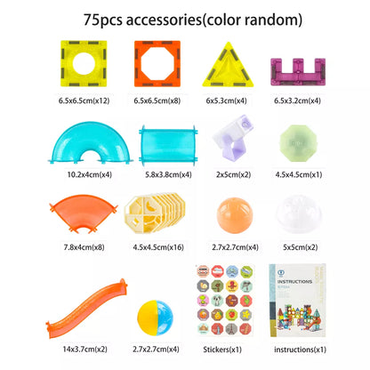 75 Pcs 3D Light Magnetic Tile Blocks