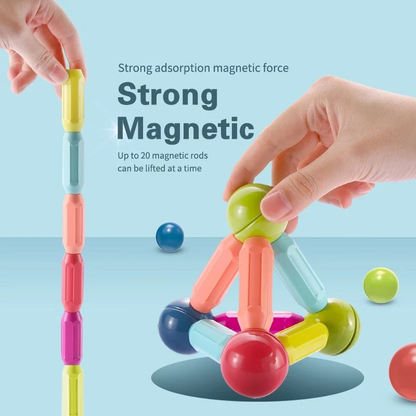 54 PCS Magnetic Building Blocks Set Early Learning Magnetic Sticks Balls Assembling Game