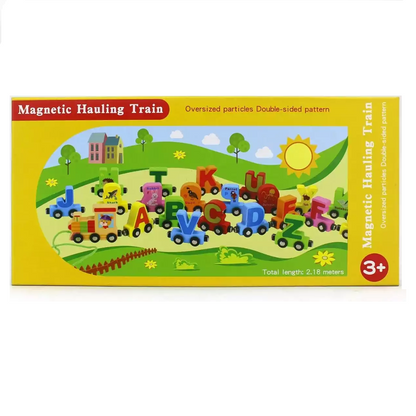 Magnetic Alphabet Double-Sided Pattern Wooden Train
