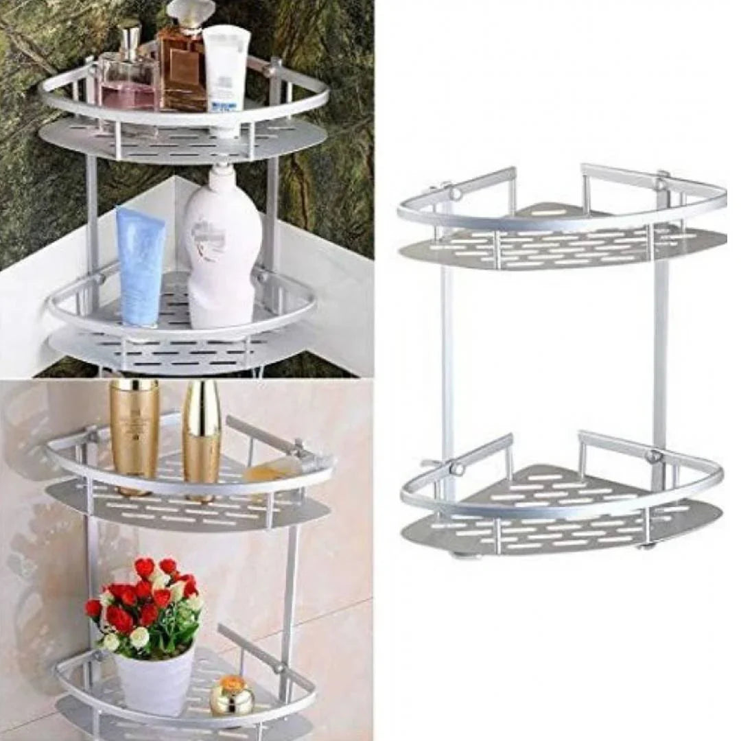 2L Wall-Mounted Aluminum Corner Shelf