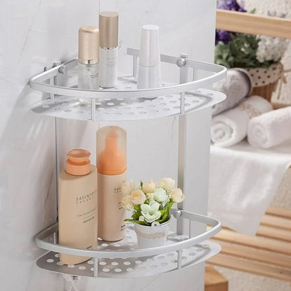 2L Wall-Mounted Aluminum Corner Shelf