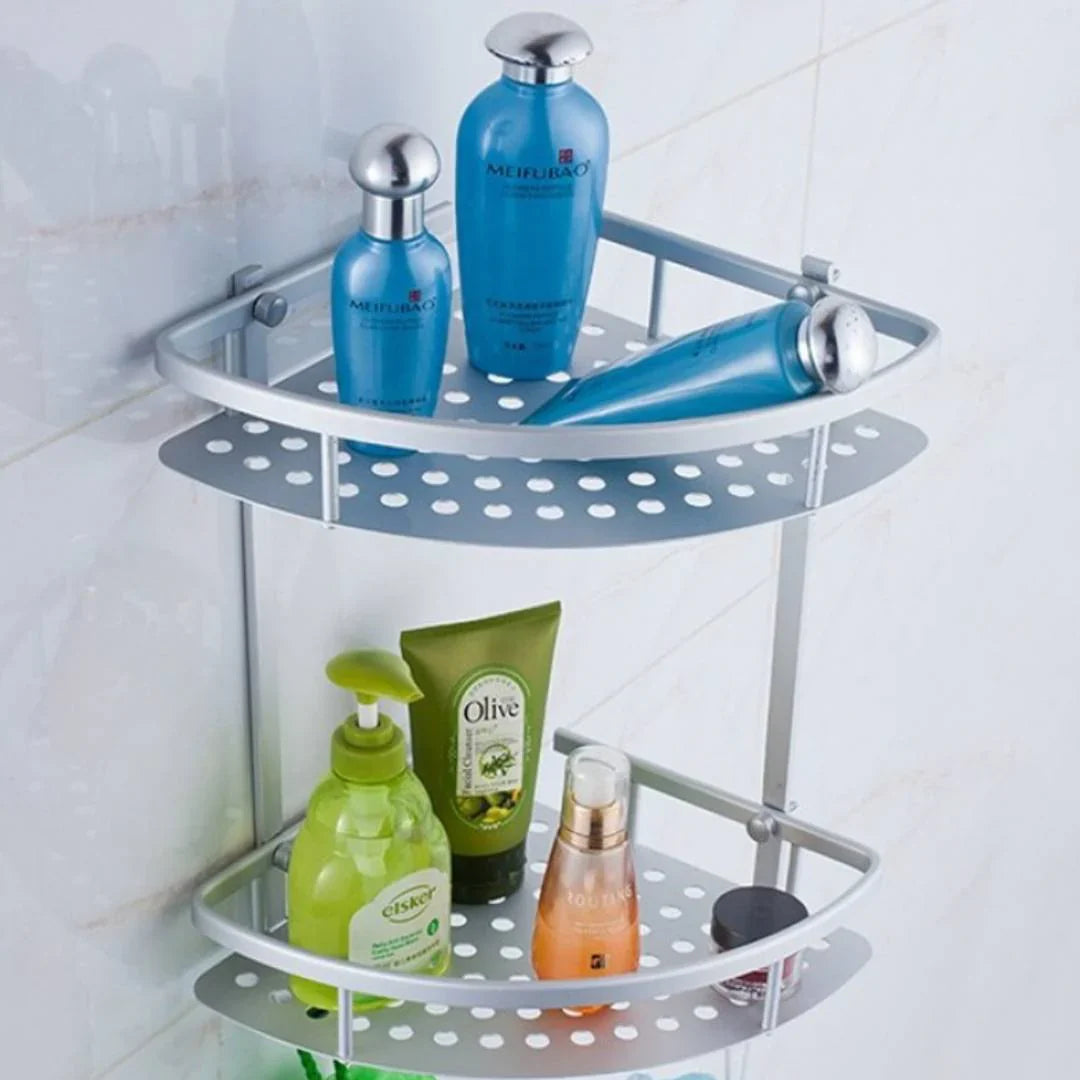 2L Wall-Mounted Aluminum Corner Shelf