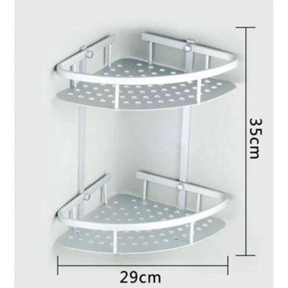 2L Wall-Mounted Aluminum Corner Shelf