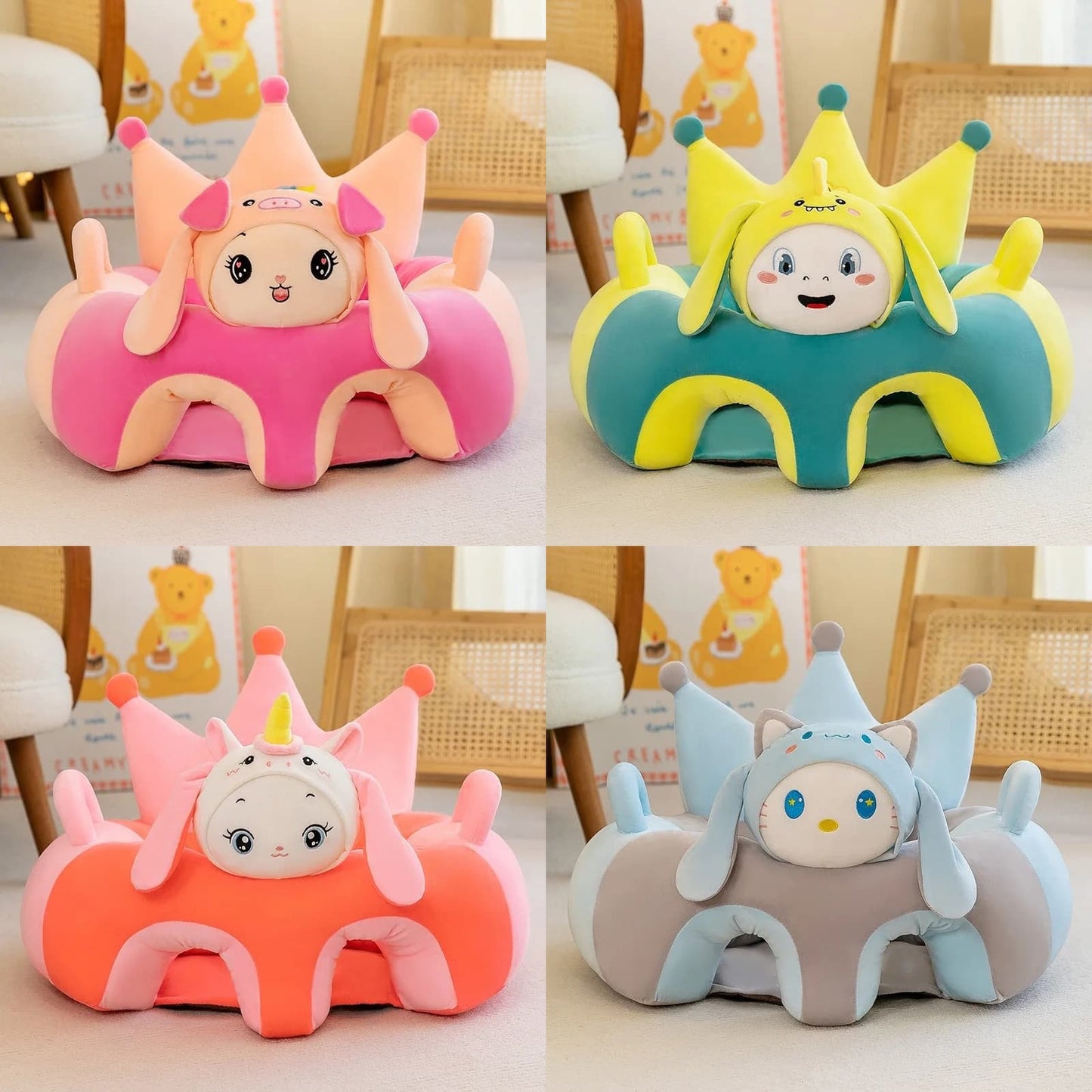Soft And Comfy Baby Crown Sofa Floor Seats