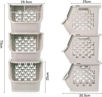 Plastic  3 Three-tier Kitchen Rack With Storage Box