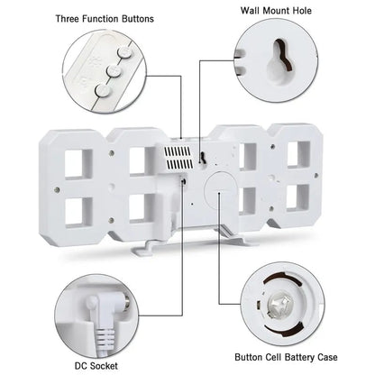3D LED Digital Alarm Cloc