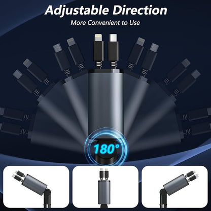 4-In-1 Retractable Car Charger-120W