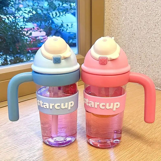 Tumbler Leakproof Water Cup, With Handle And Straw