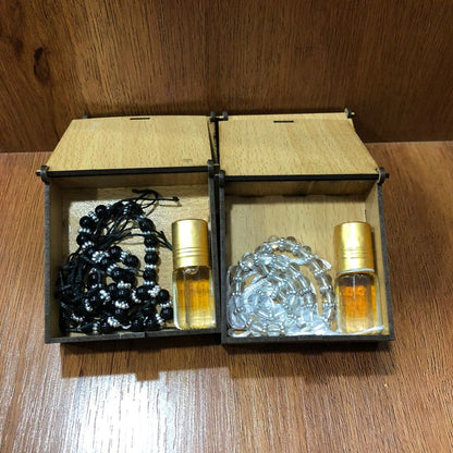 Ramadan Kareem Gift Box, in (Tasbeeh + ittar)