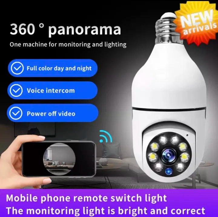 360° Wireless Wifi Panoramic Bulb Camera