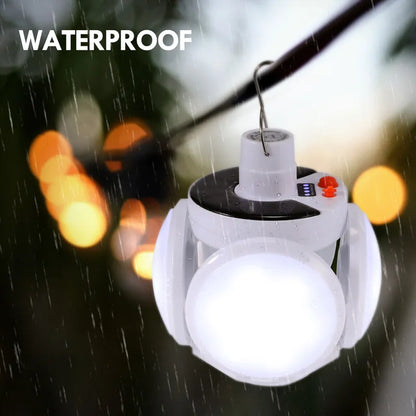 Solar LED Camping Light USB Rechargeable Bulb